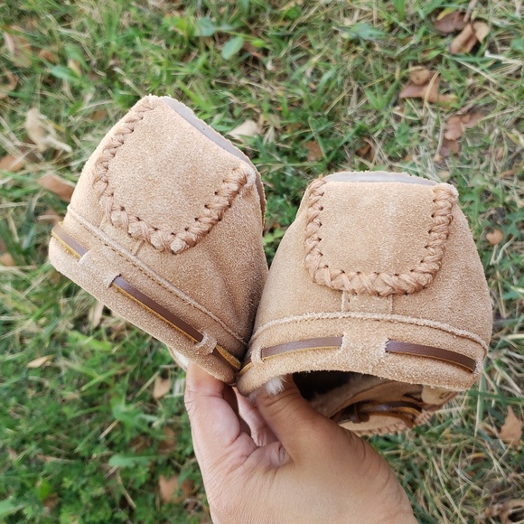 Minnetonka Womens Cally Faux Fur Suede Moccasin Slippers Size 7 Cozy Comfort - Picture 4 of 10